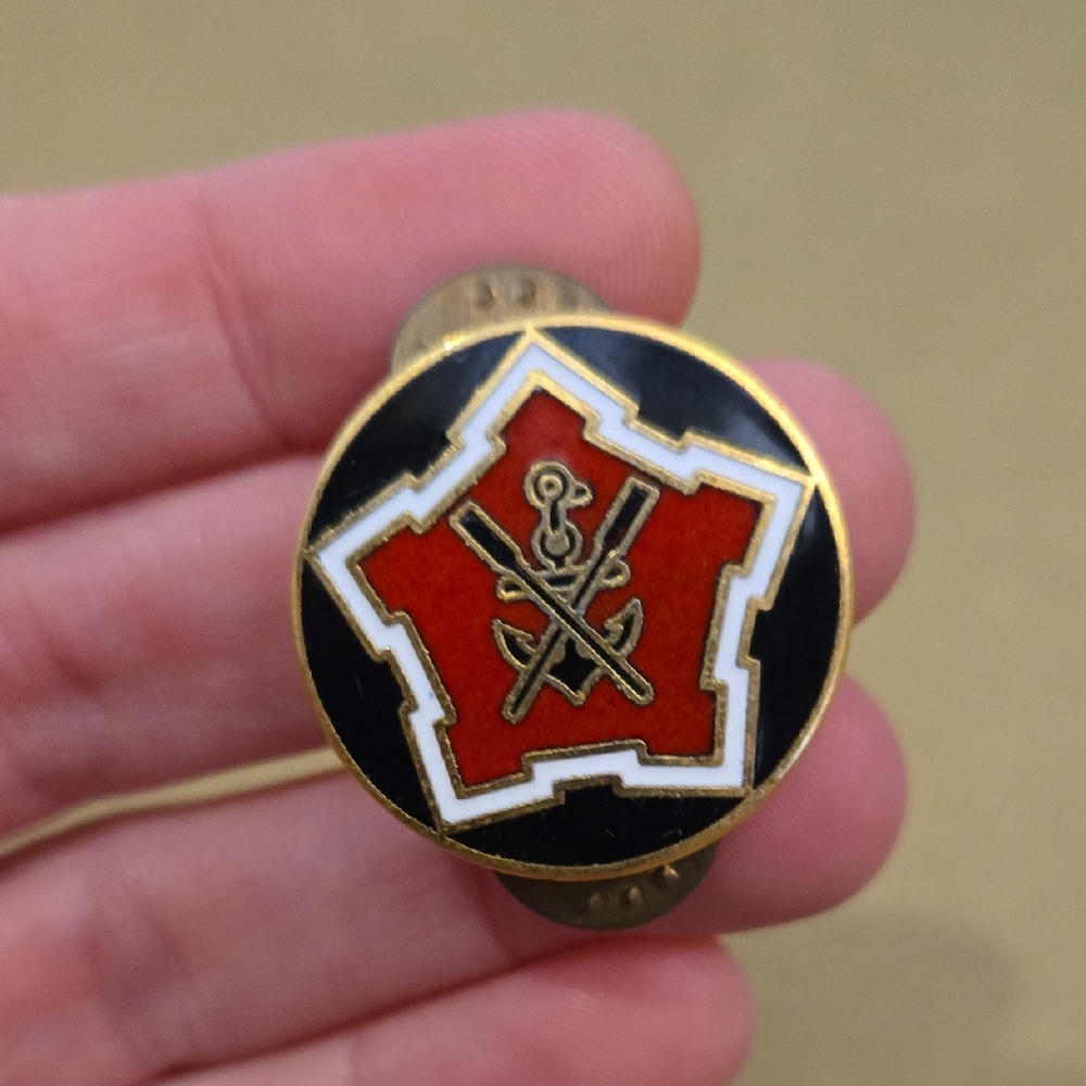 Red and Black Enamel Pin